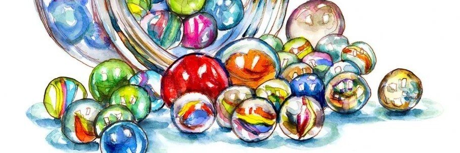 Day 2 Marbles Jar Watercolor